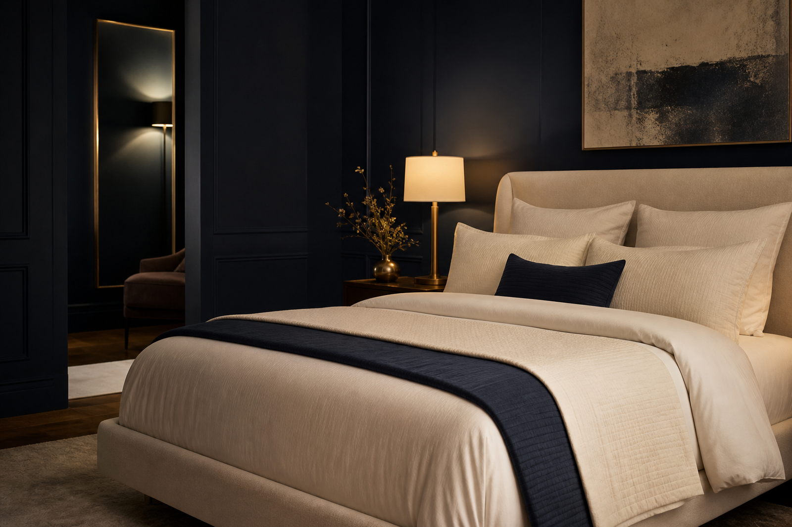 Letto premium Benidorm in ambiente notte scuro e raccolto